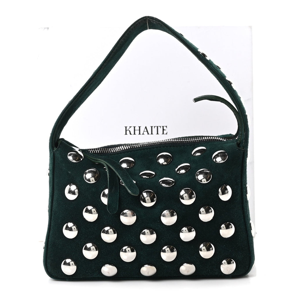 Suede Studded Small Elena English Green
