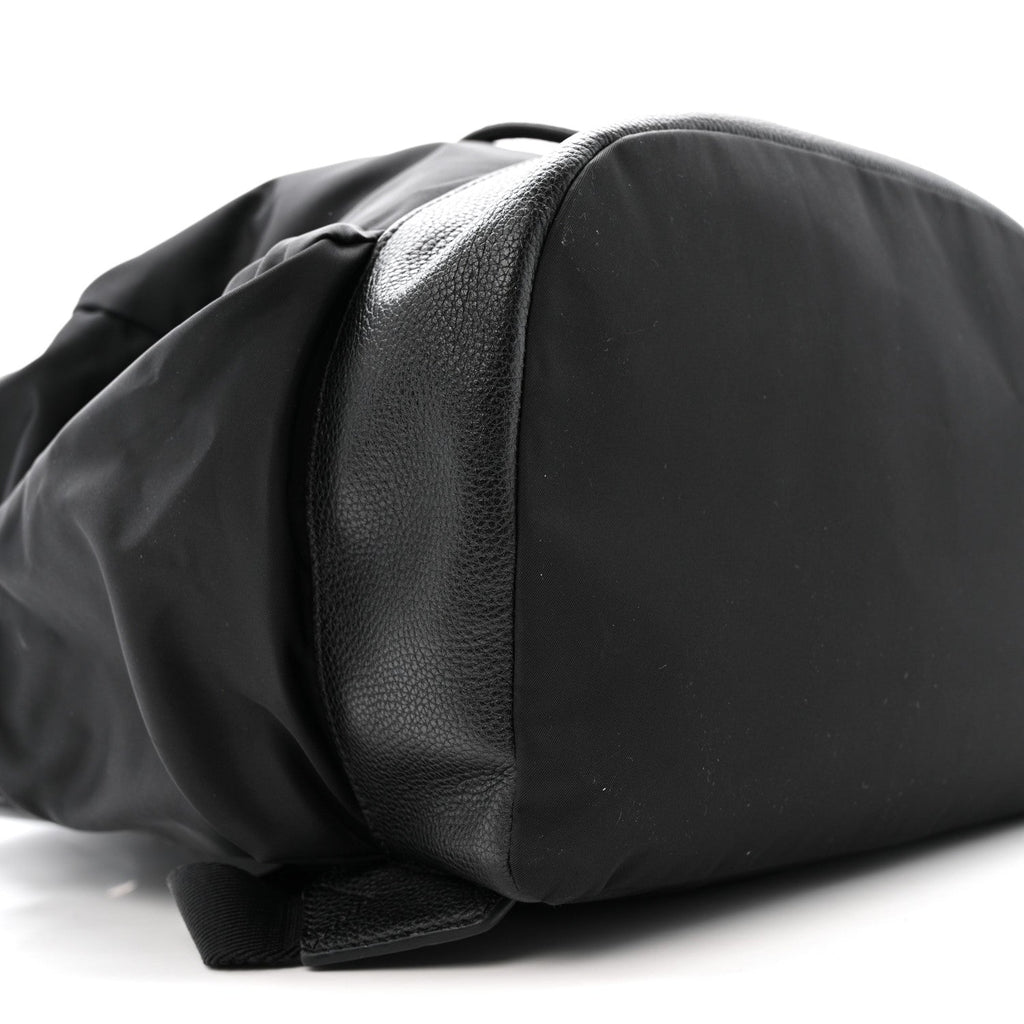 Nylon Grained Calfskin Watson Diaper Bag Black