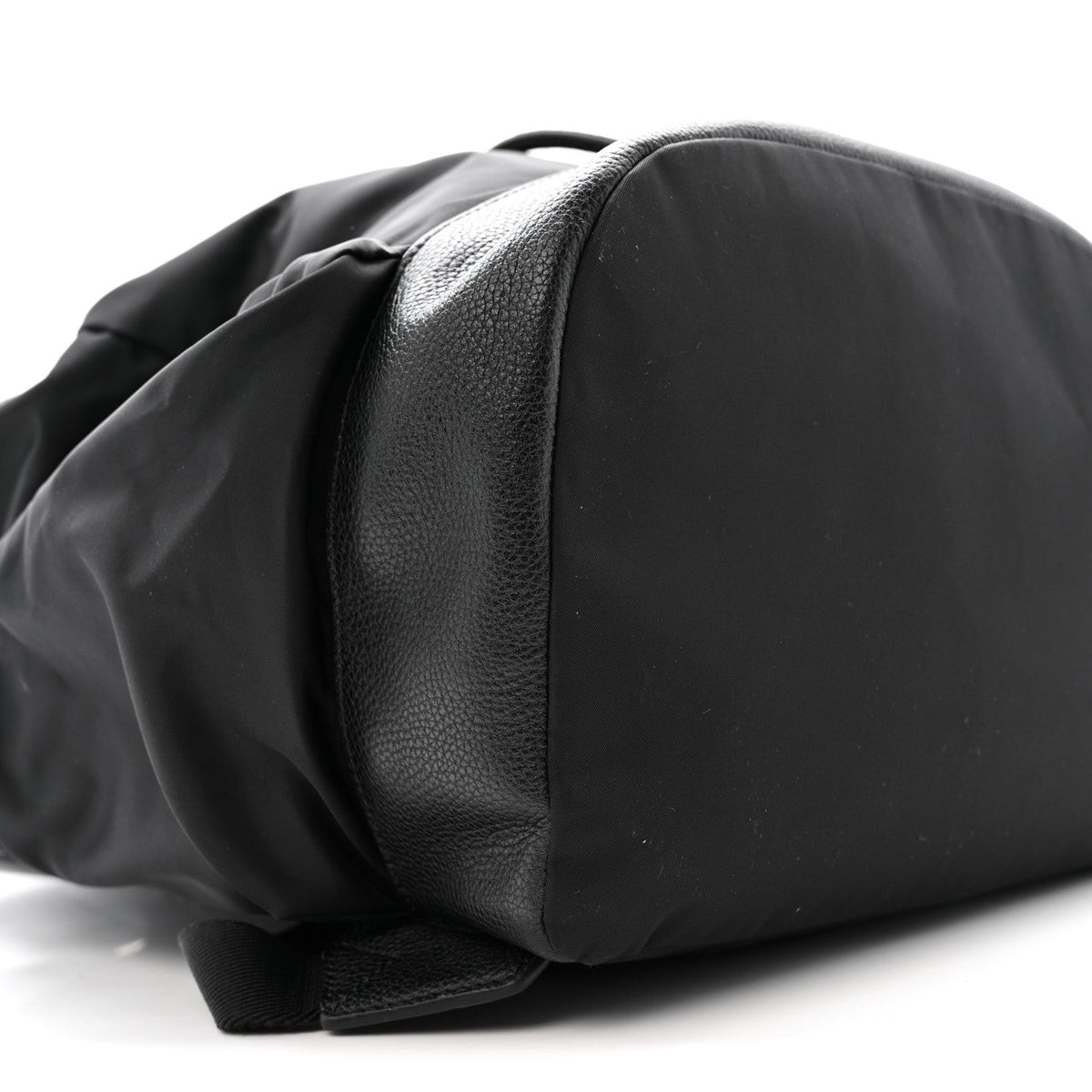 Nylon Grained Calfskin Watson Diaper Bag Black