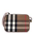 Calfskin House Check Large Camera Bag Grey Mink