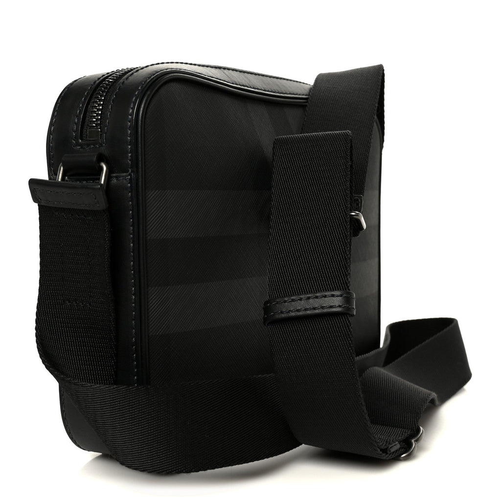 Coated Canvas Calfskin Check Muswell Bag Charcoal