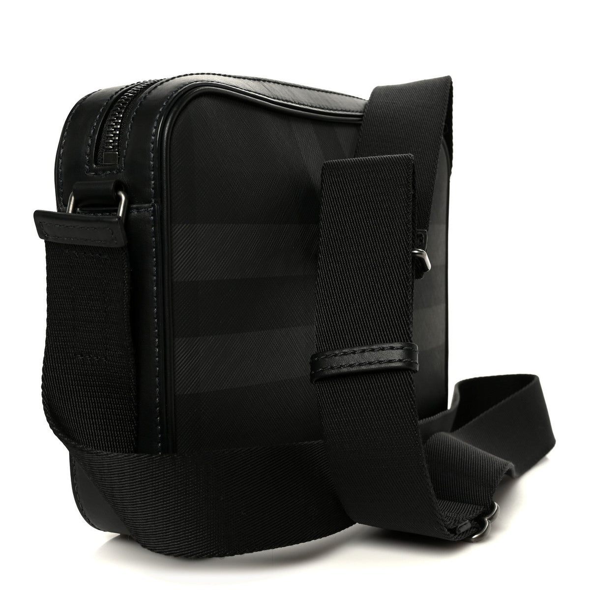 Coated Canvas Calfskin Check Muswell Bag Charcoal