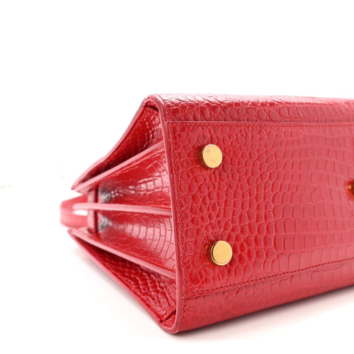 Calfskin Crocodile Embossed Baby Sac de Jour Eros Red