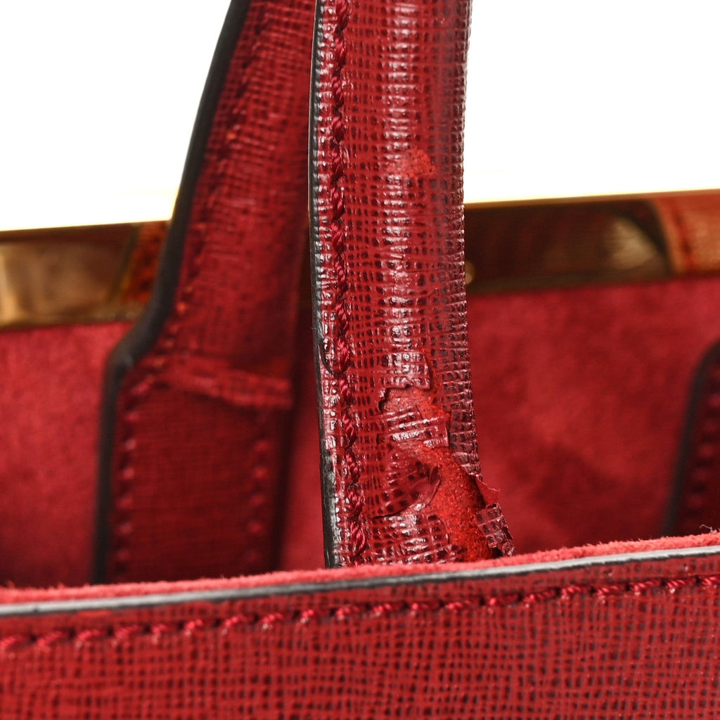 Vitello Elite Regular 2Jours Tote Rosso Scuro Ciliegia