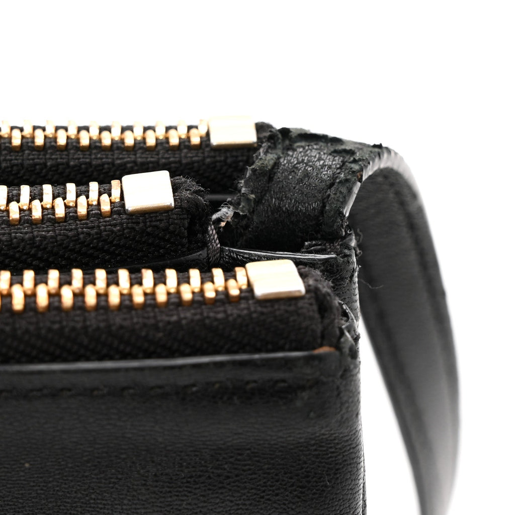 Lambskin Small Trio Crossbody Bag Black