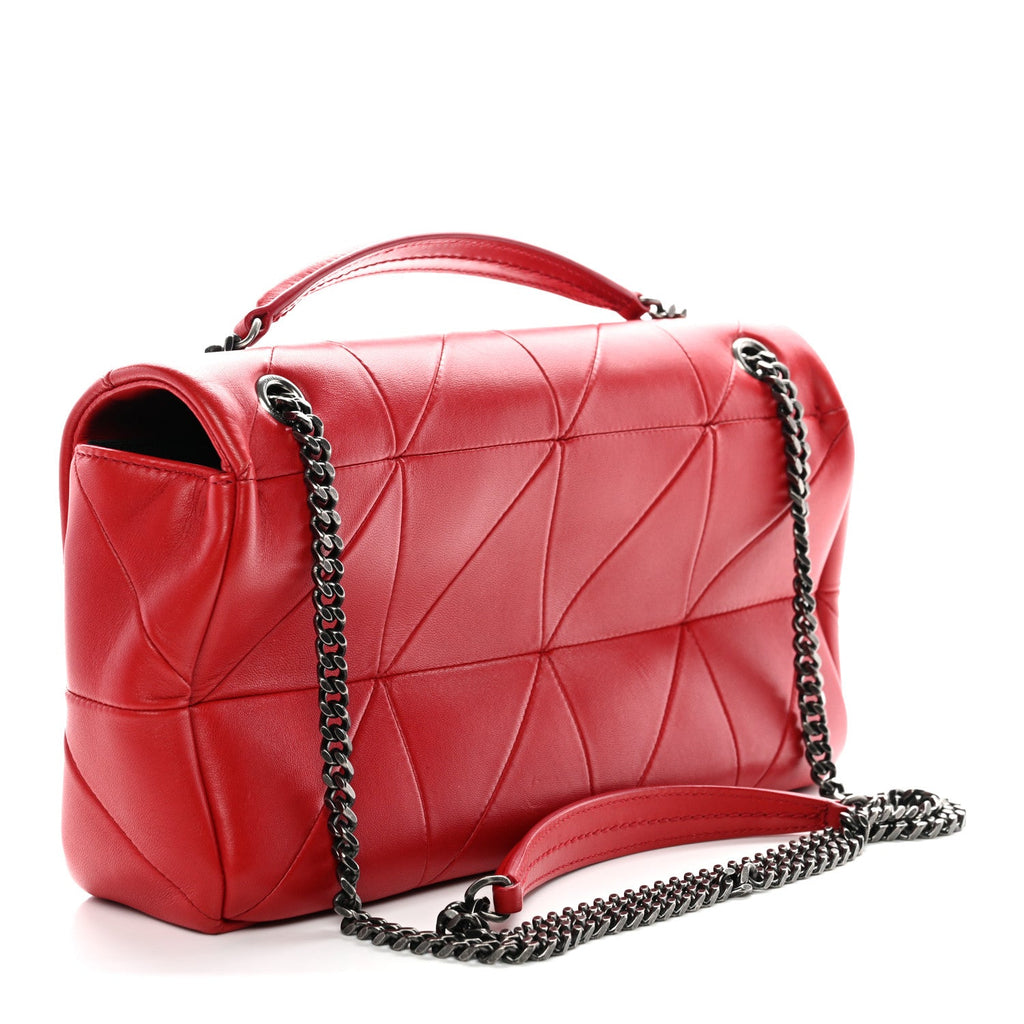 Lambskin Patchwork Monogram Medium Jamie Red
