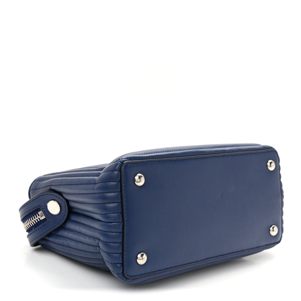 Shiny Nappa Trapuntata Chain Small DotCom Click Chain Satchel Blue