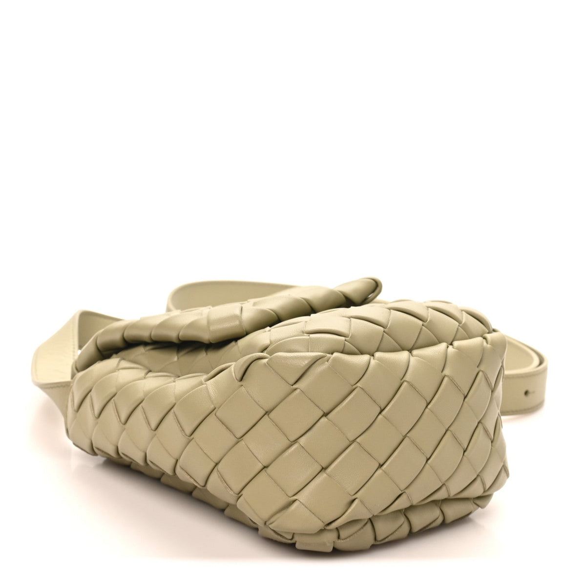 Nappa Intrecciato Mini Vertical Cobble Shoulder Bag Travertine