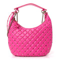 Nappa Small Rockstud Spike Hobo Fuxia