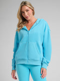 Neon Basic Crop Zip Hoodie