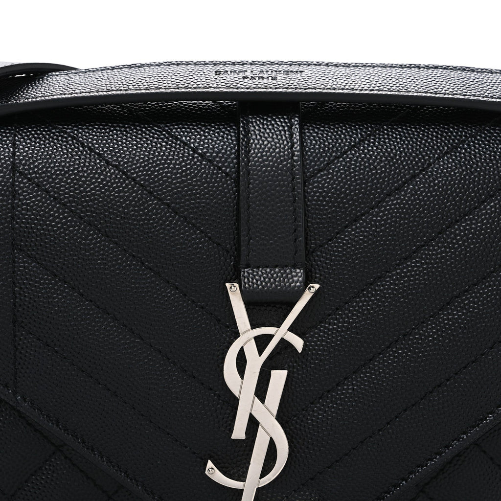 Grain De Poudre Textured Mixed Matelasse Triquilt Medium Monogram Satchel Black