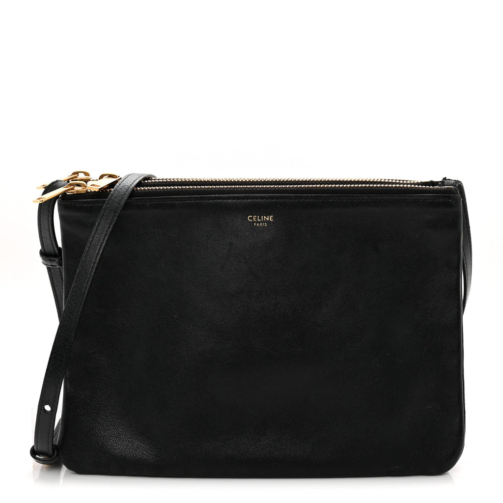 Lambskin Small Trio Crossbody Bag Black