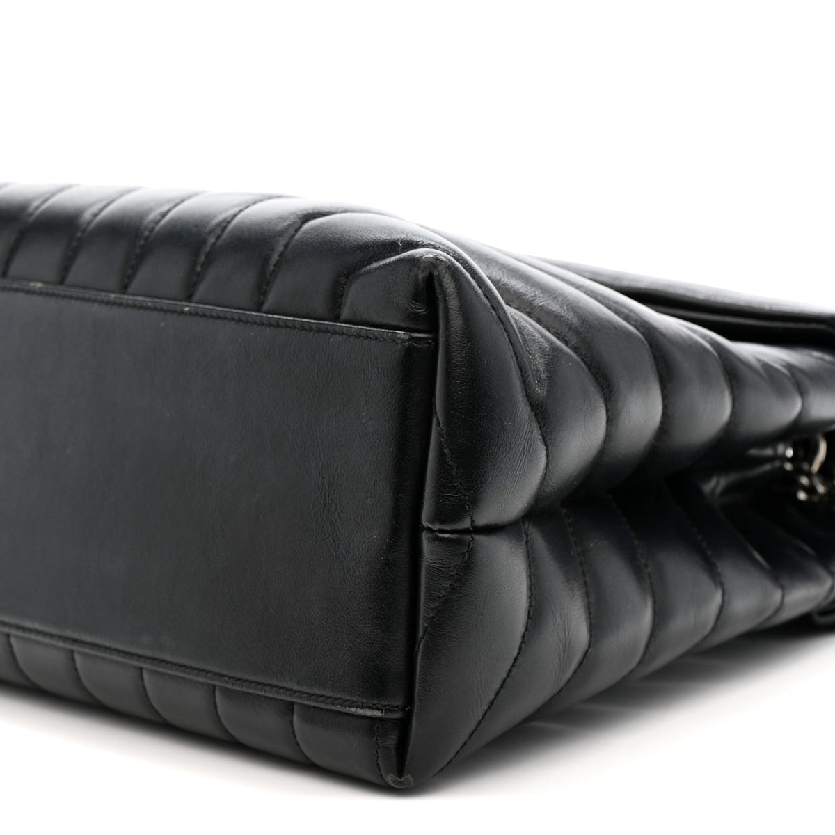 Calfskin Y Quilted Monogram Medium Loulou Chain Satchel Black
