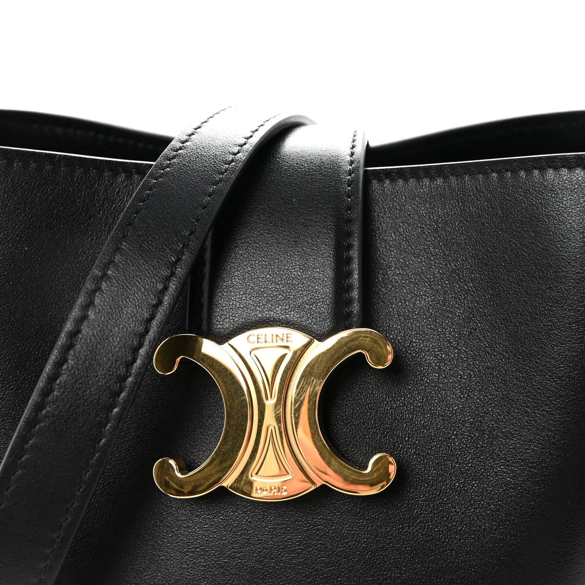 Smooth Calfskin Triomphe Small Louise Bag Black