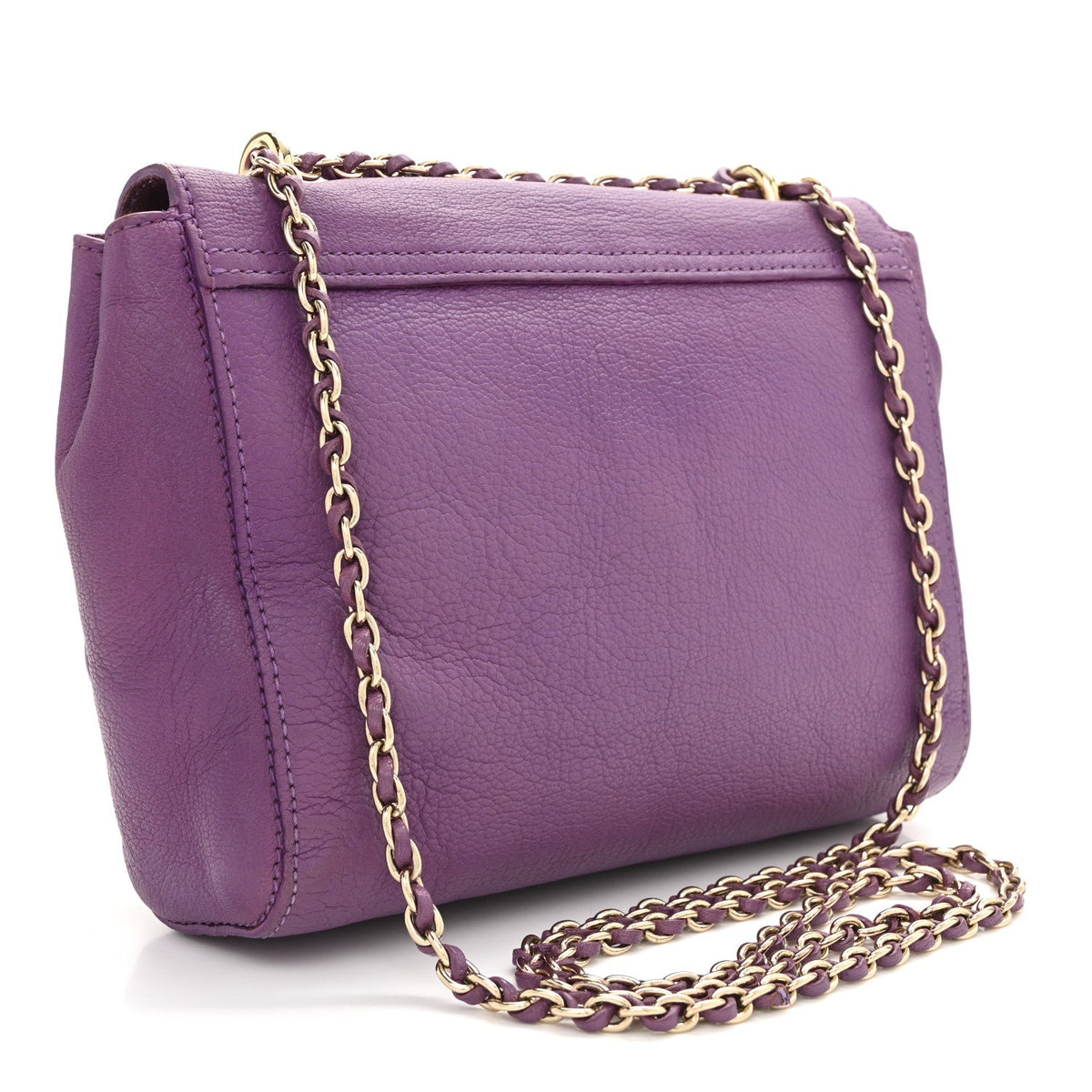 Small Classic Grain Calfskin Small Lily Flap Heather