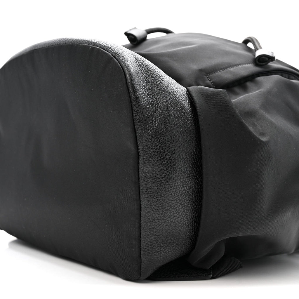 Nylon Grained Calfskin Watson Diaper Bag Black