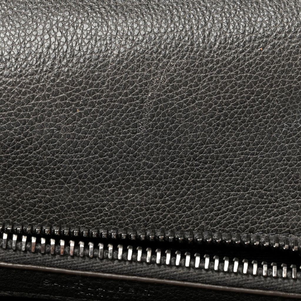 Sheepskin Matelasse Chevron Monogram Medium College Bag Asphalt