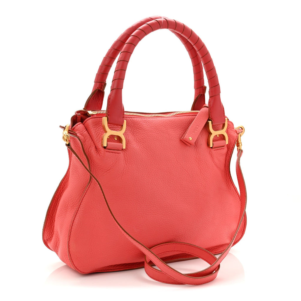 Calfskin Small Marcie Satchel Paradise Pink