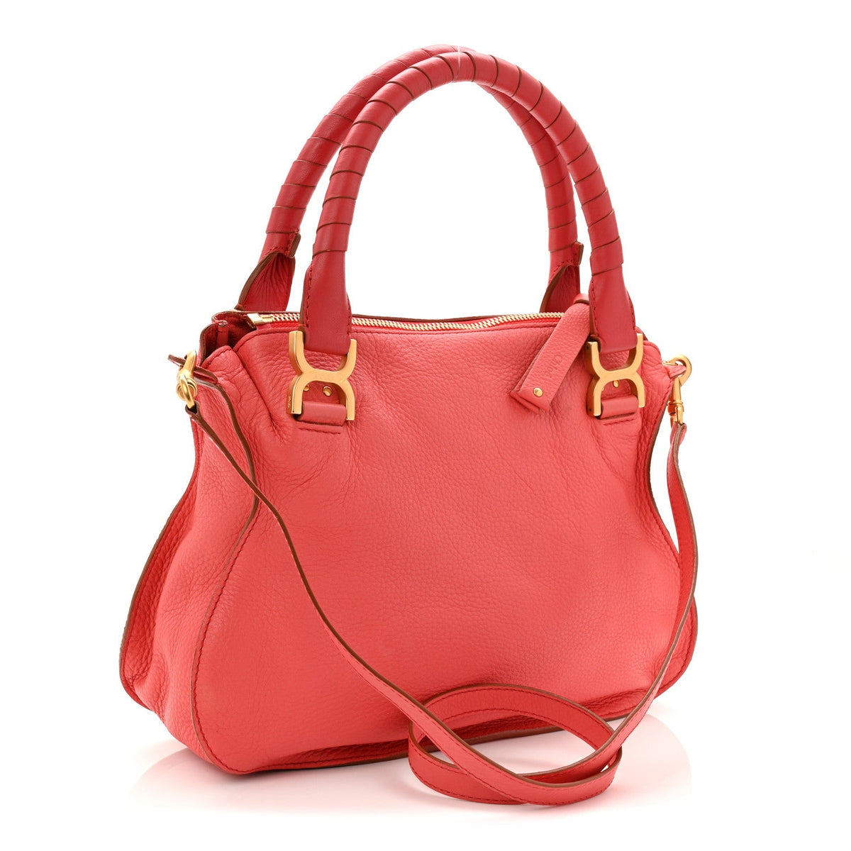 Calfskin Small Marcie Satchel Paradise Pink