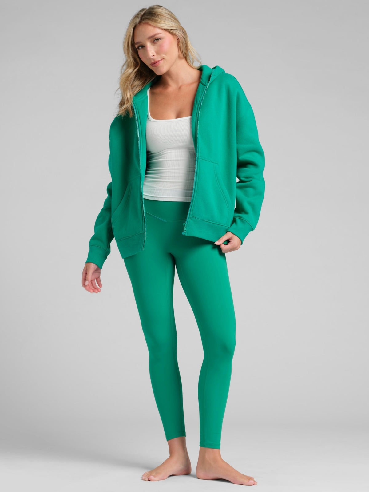 Basic Crop Zip Hoodie