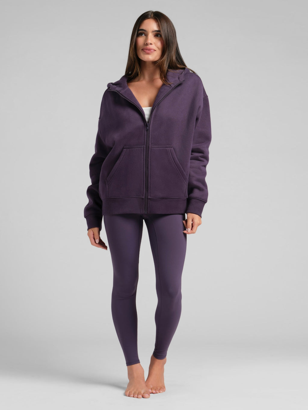 Basic Crop Zip Hoodie