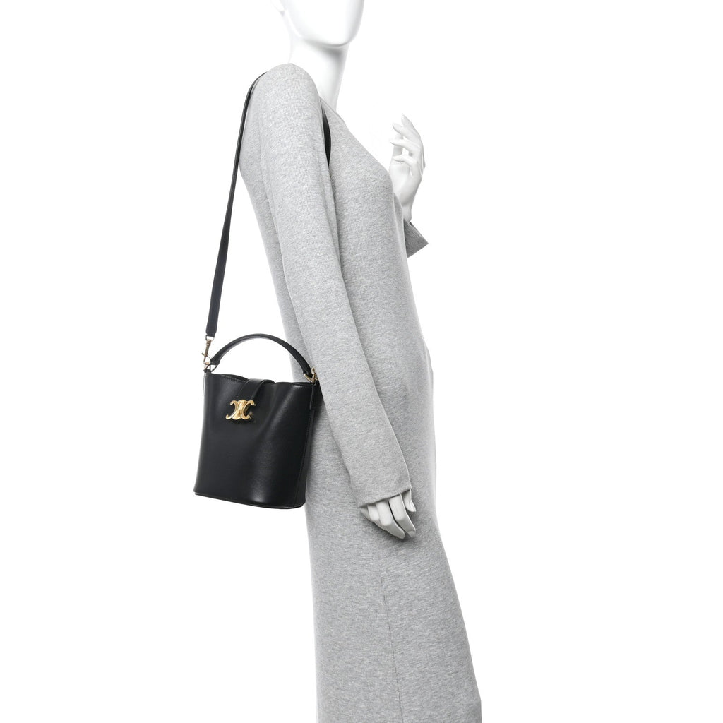Smooth Calfskin Triomphe Small Louise Bag Black