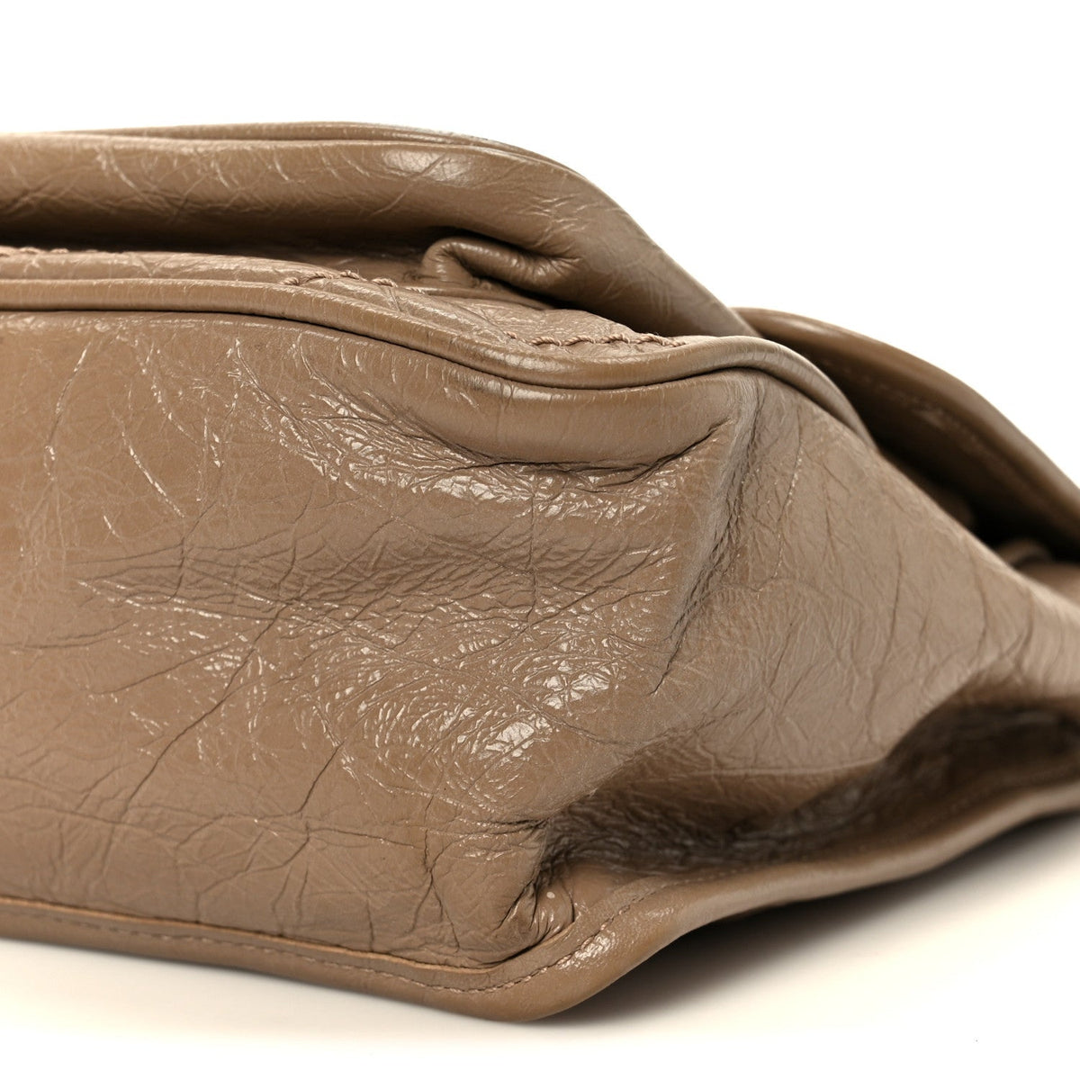 Crinkled Calfskin Matelasse Monogram Medium Niki Chain Satchel Light Taupe