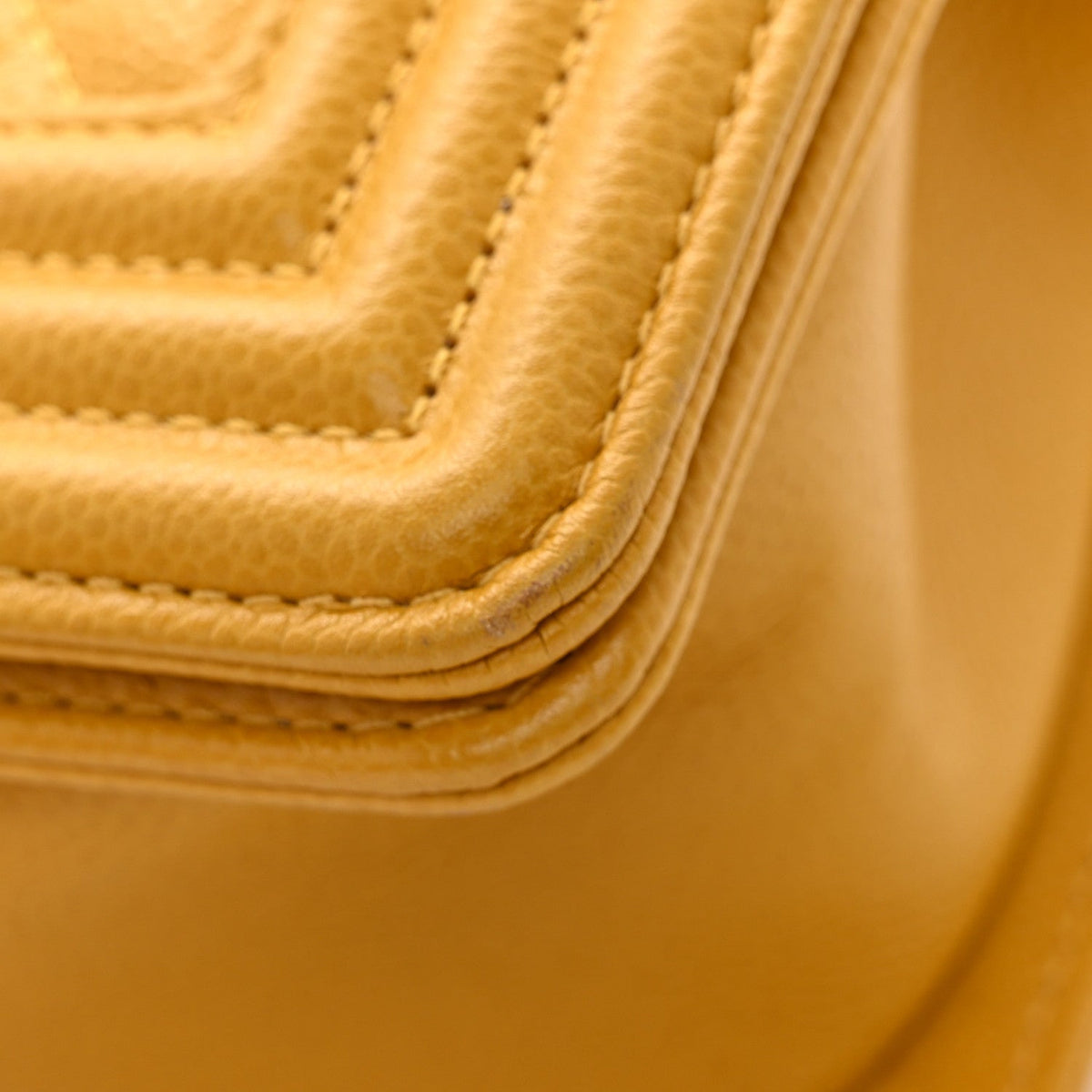 Lambskin Quilted Small Boy Flap Yellow