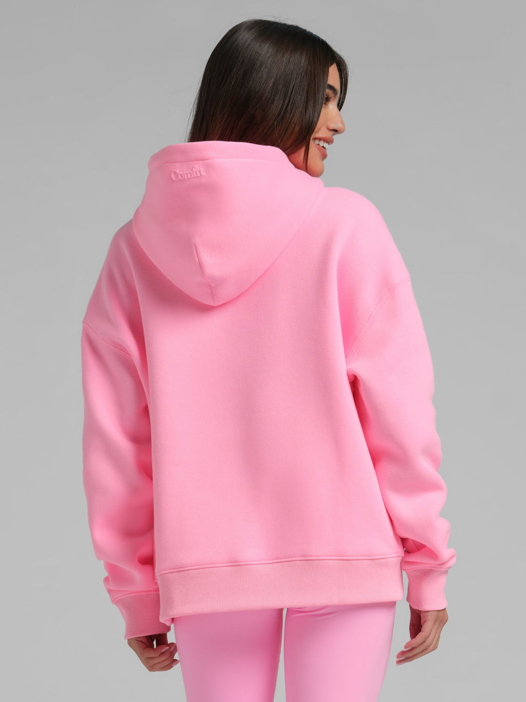 Neon Basic Crop Zip Hoodie