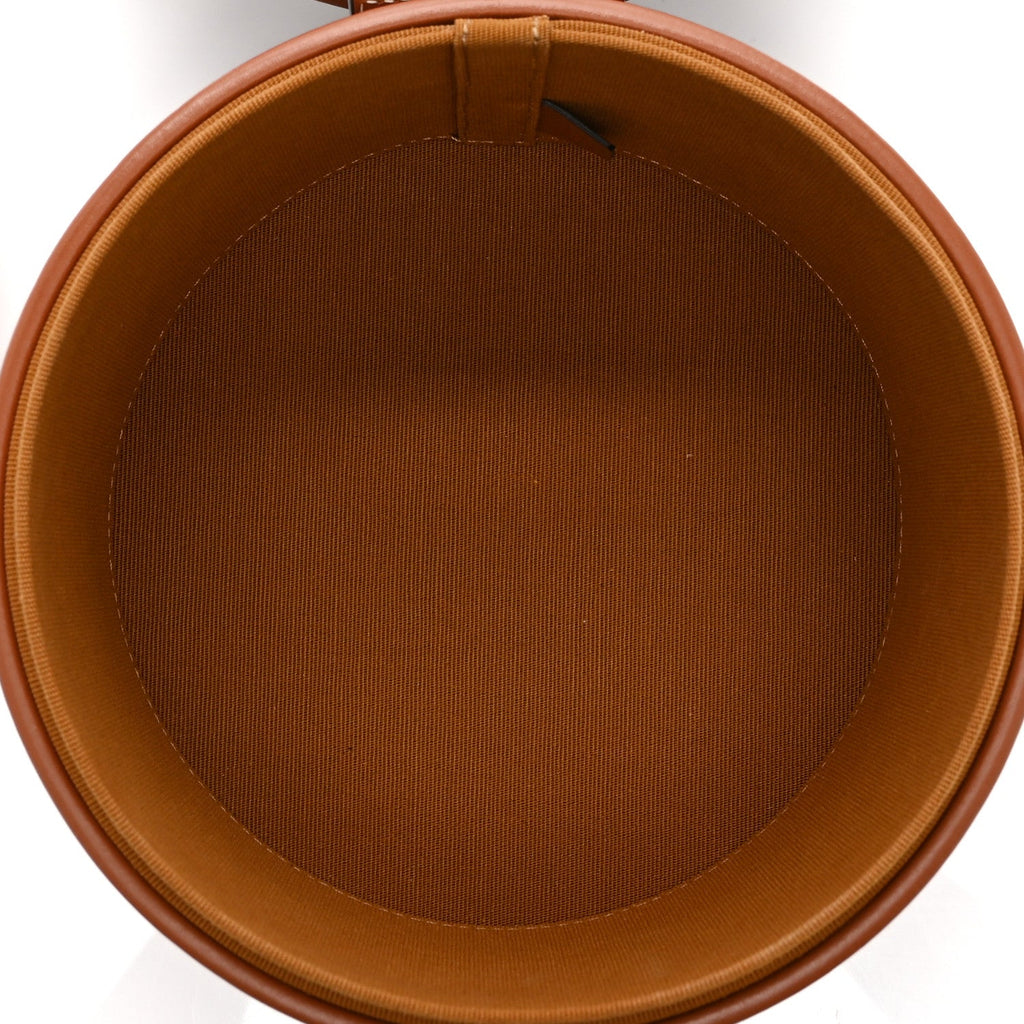 Calfskin Triomphe Canvas Medium Tambour Bag Tan