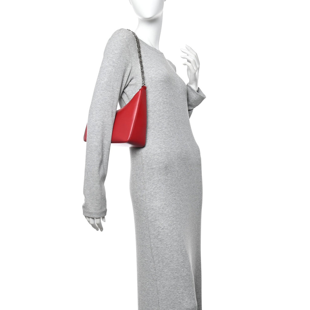 Smooth Calfskin Small Moon Cut Out Shoulder Bag Dark Red