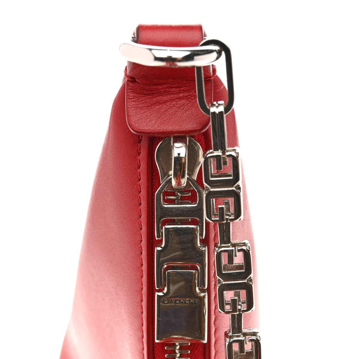 Smooth Calfskin Small Moon Cut Out Shoulder Bag Dark Red