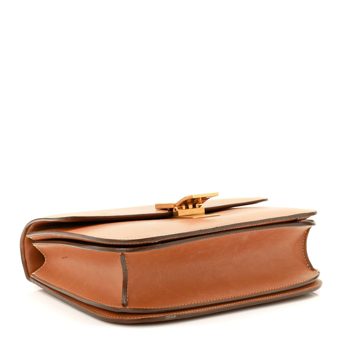 Natural Calfskin Medium Classic Box Flap Bag Tan