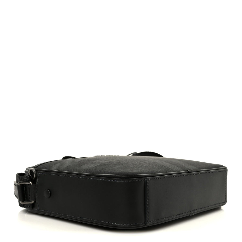 Coated Canvas Calfskin Check Muswell Bag Charcoal
