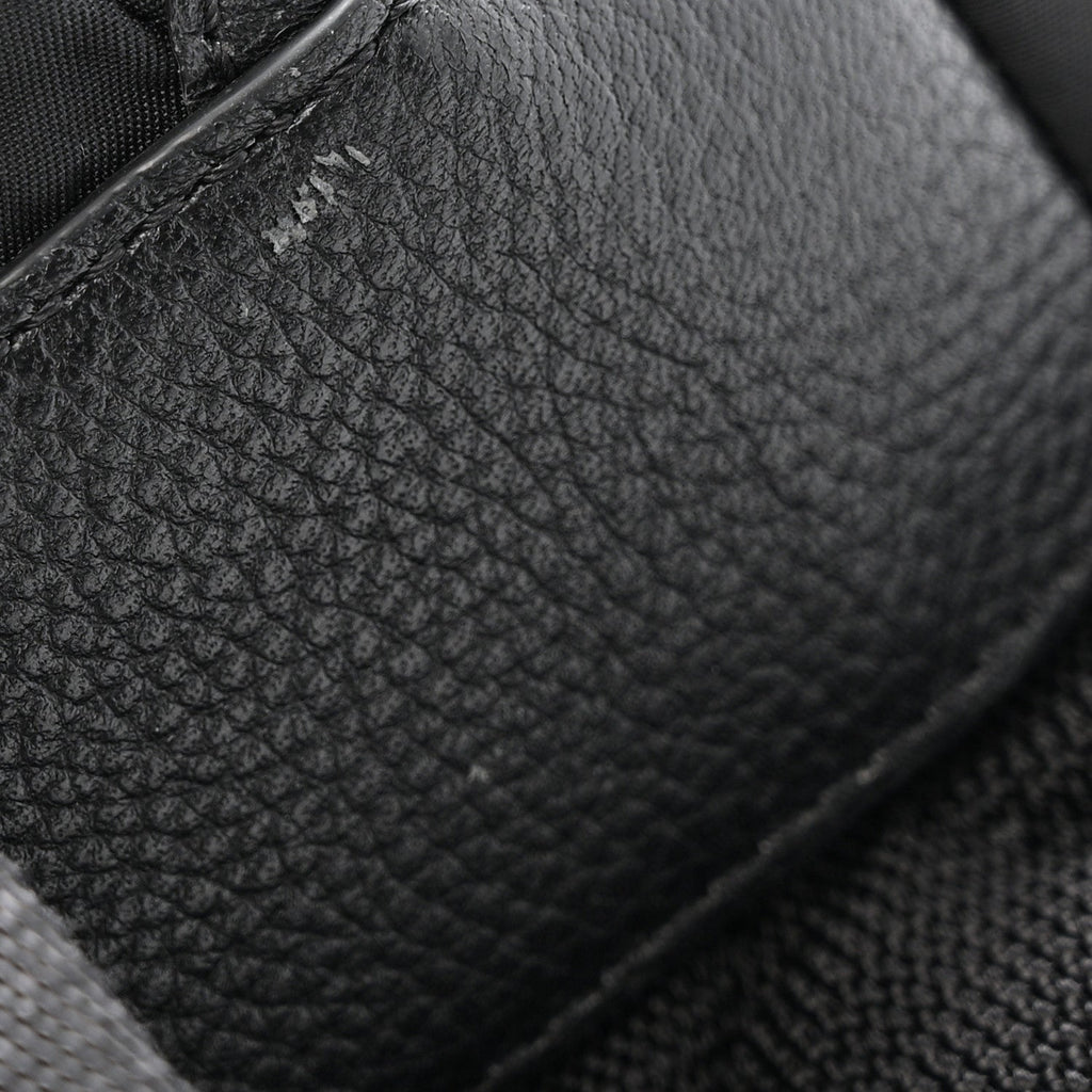 Nylon Grained Calfskin Watson Diaper Bag Black