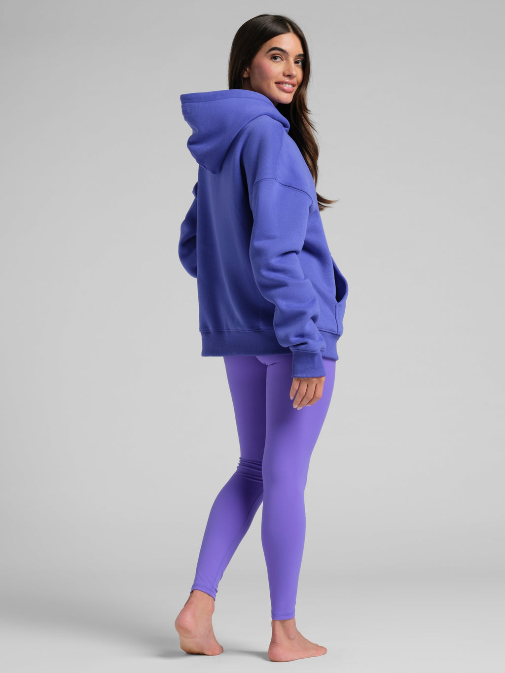 Neon Basic Crop Zip Hoodie