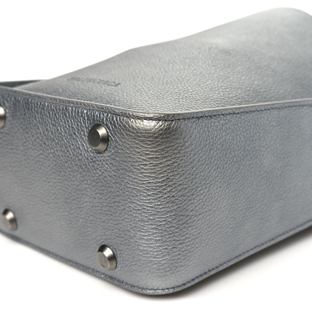 Metallic Calfskin XS Tool 2.0 North-South Tote Silver