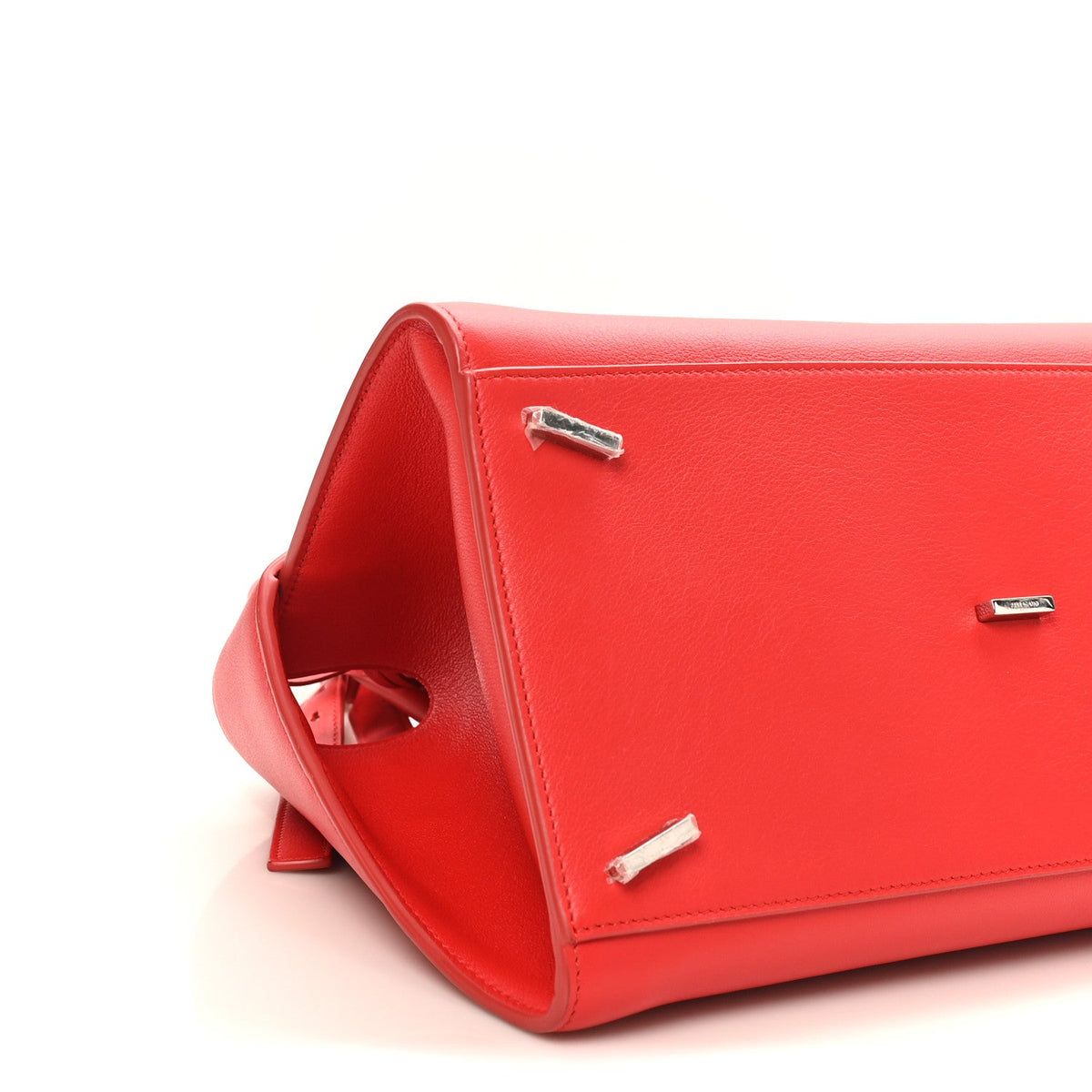 Natural Grain Calfskin Medium Hug Bag Flame Red