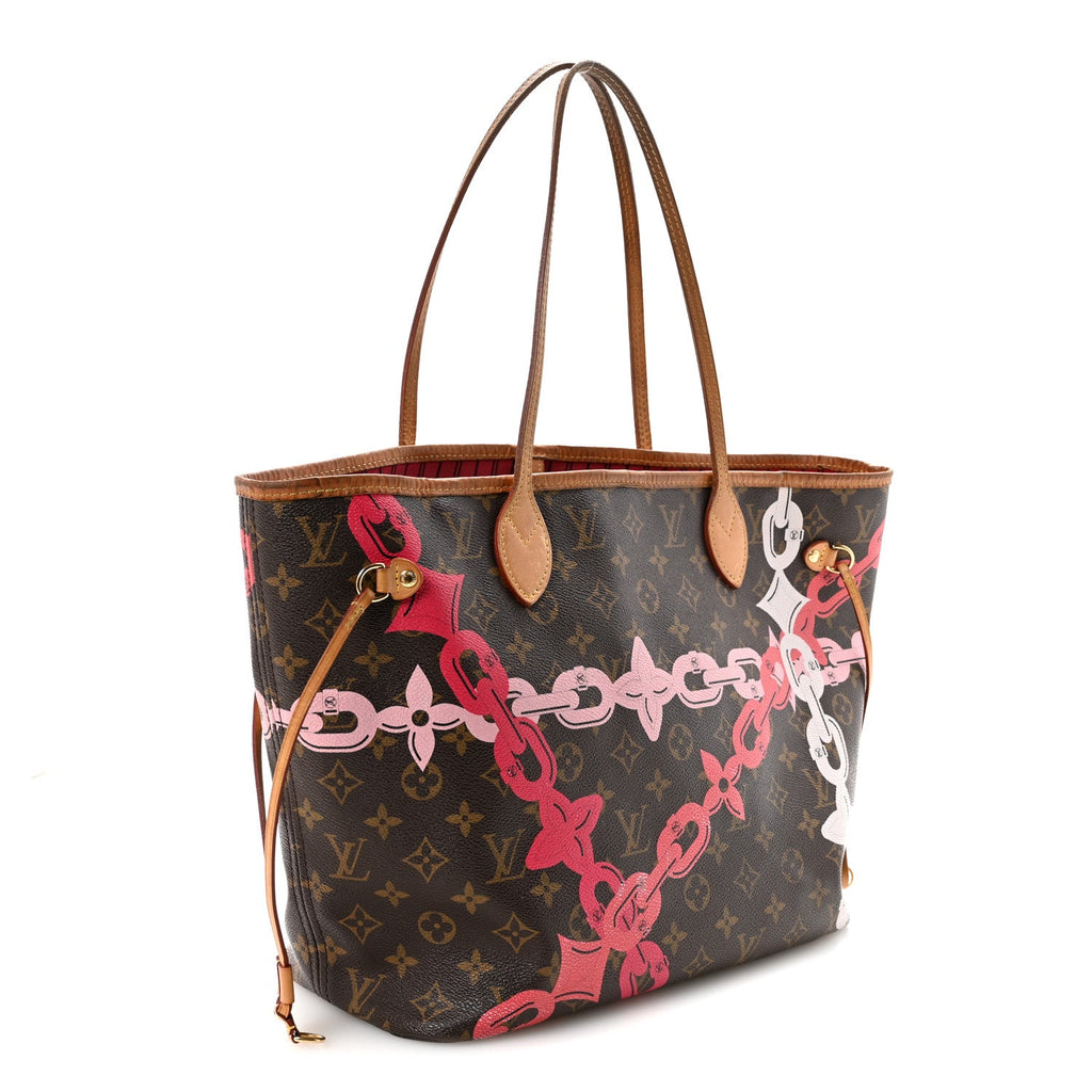 Monogram Bay Neverfull MM Rose Ballerine Poppy