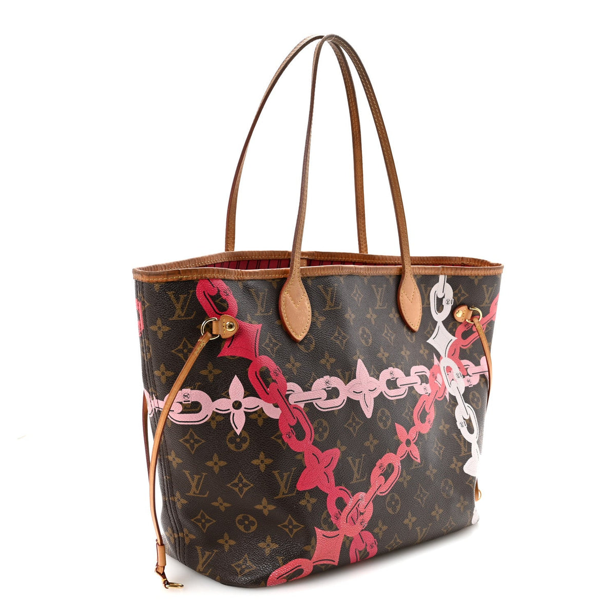 Monogram Bay Neverfull MM Rose Ballerine Poppy