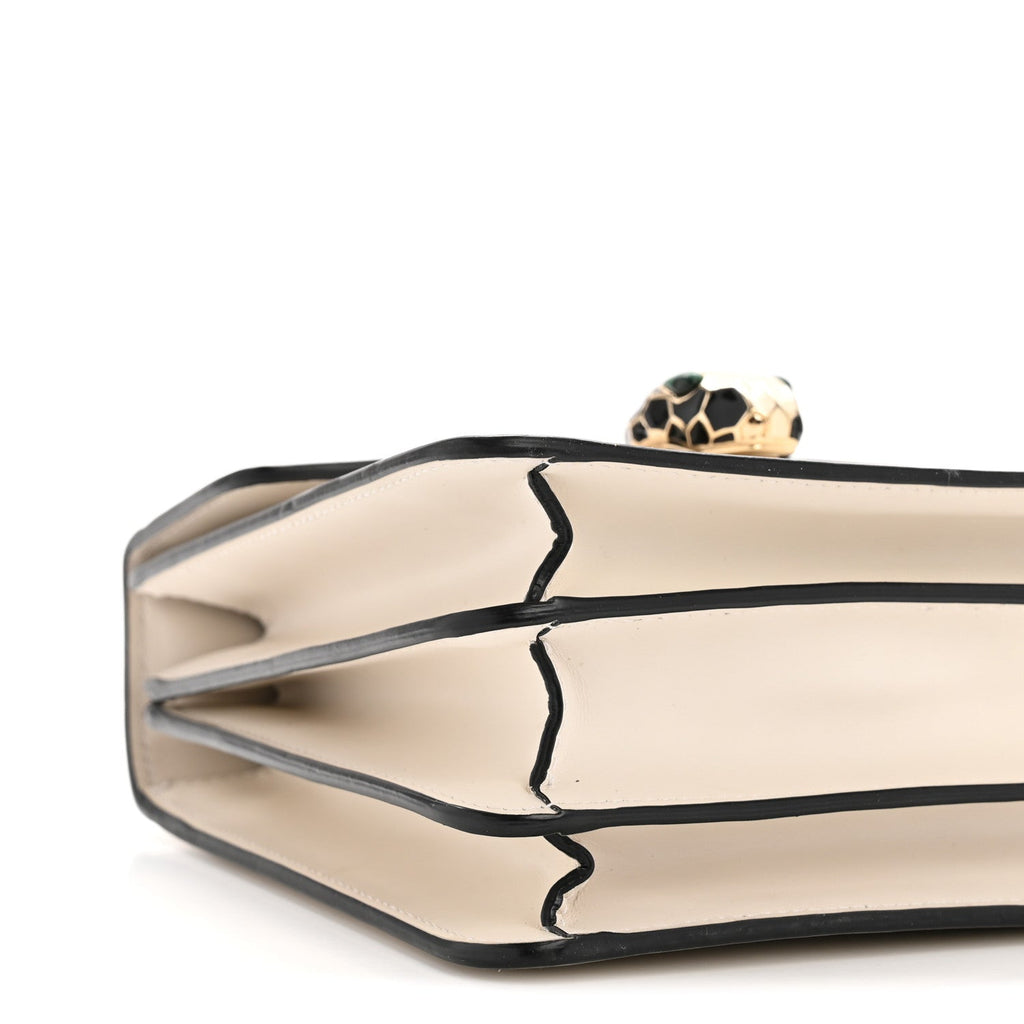 Calfskin Serpenti Forever Top Handle White