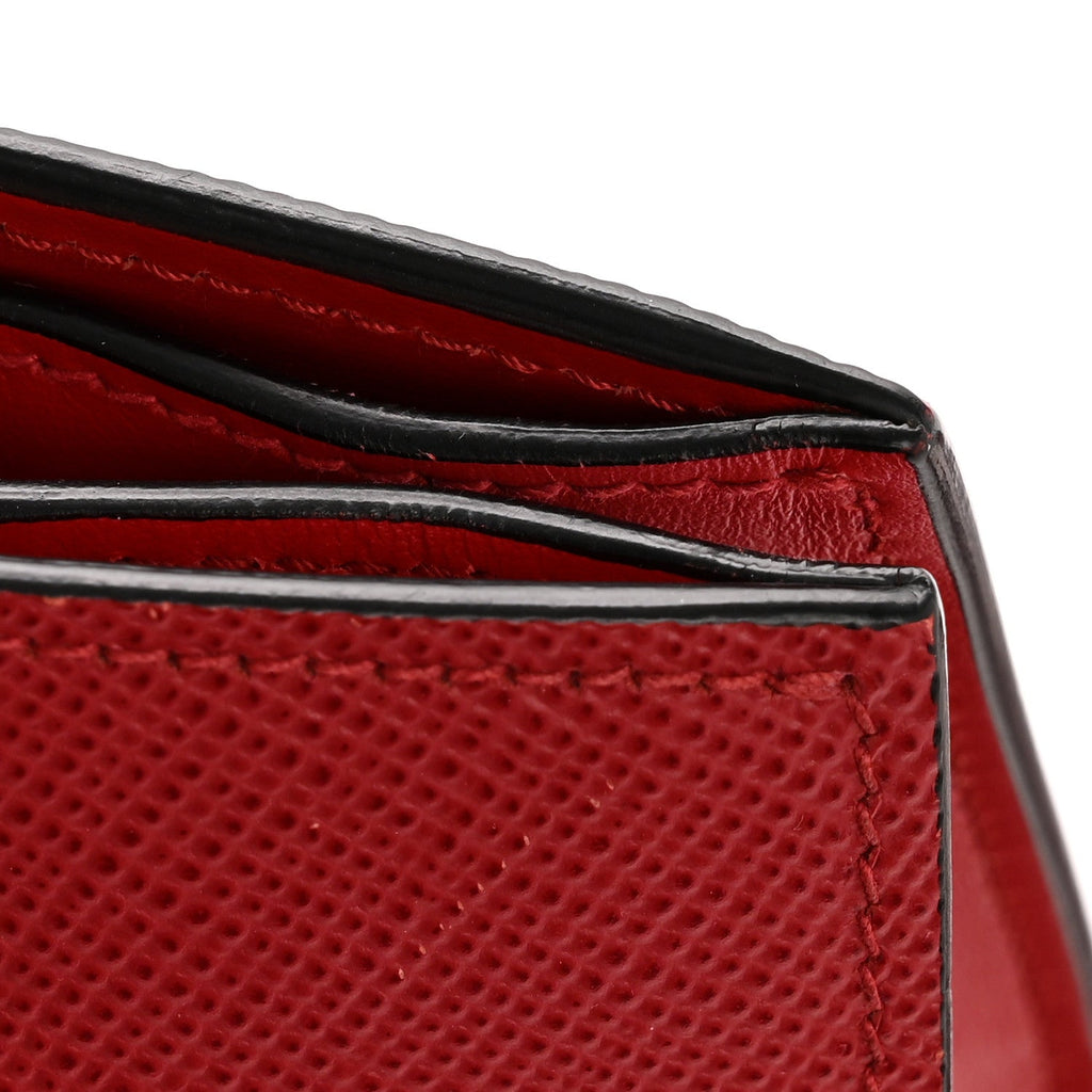 Saffiano Cuir Calfskin Medium Monochrome Top Handle Tote Fuoco