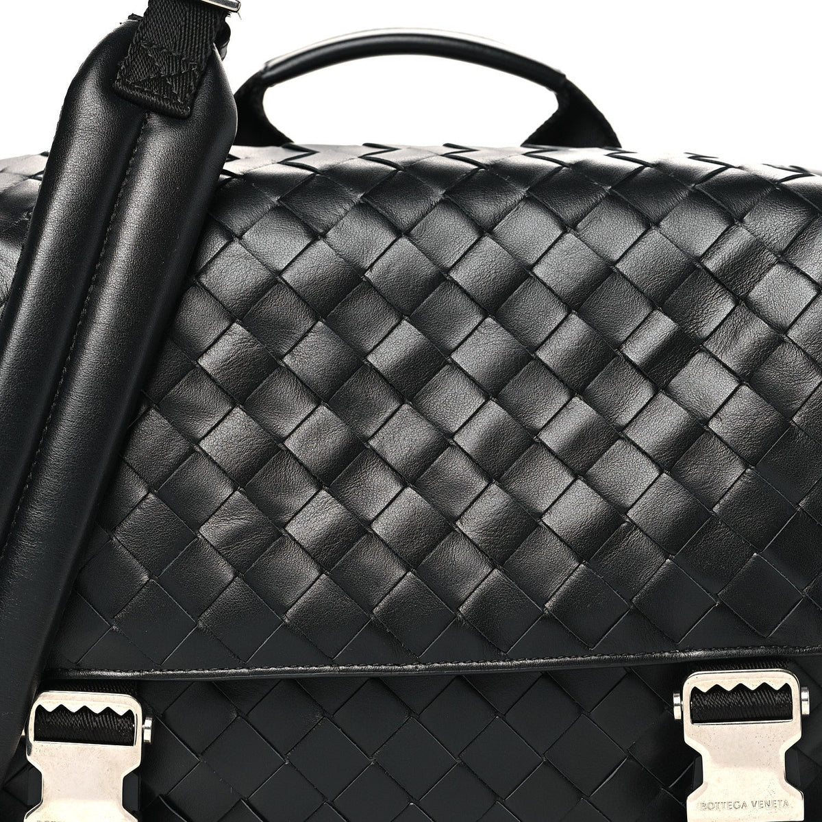 Nappa Intrecciato Postino Messenger Black
