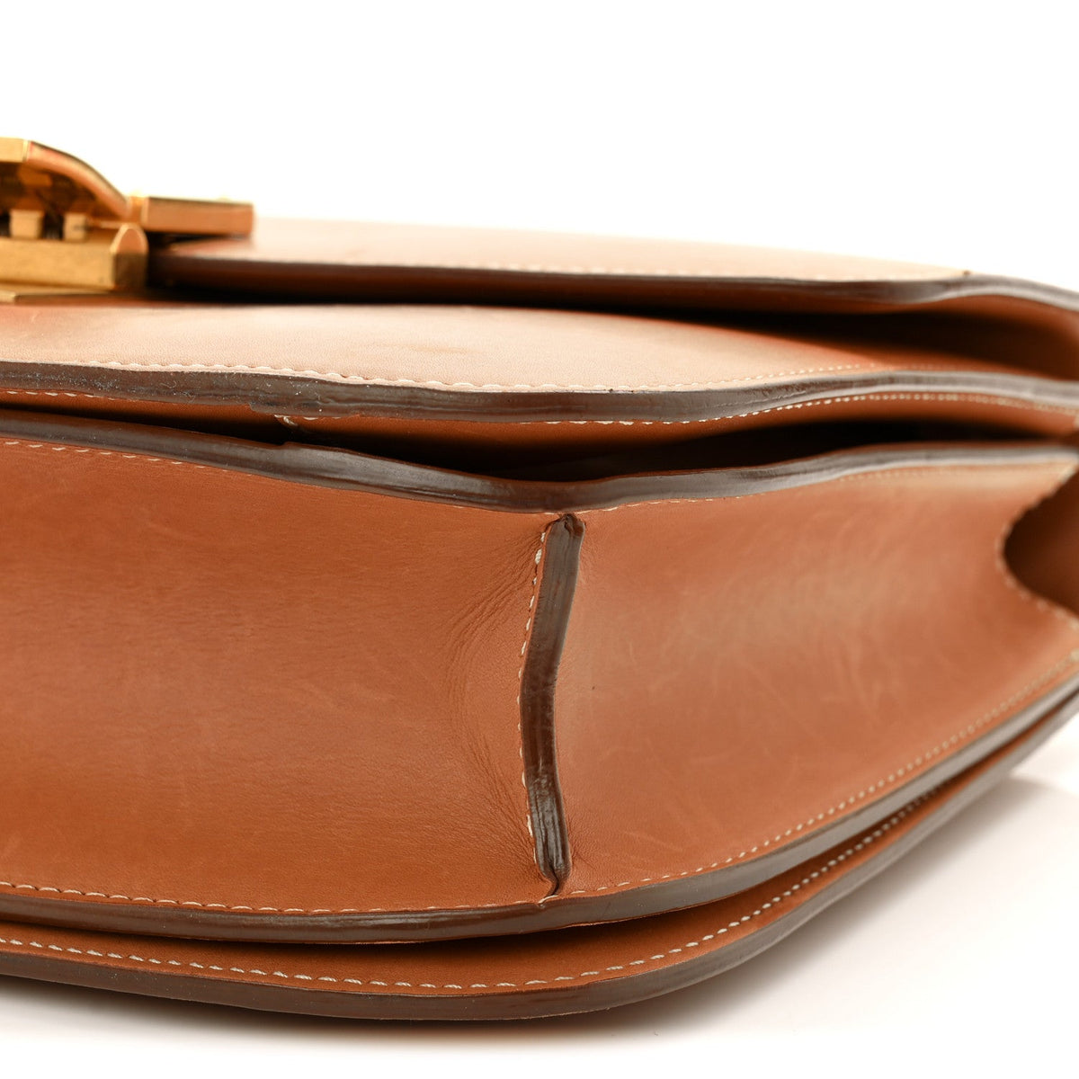 Natural Calfskin Medium Classic Box Flap Bag Tan