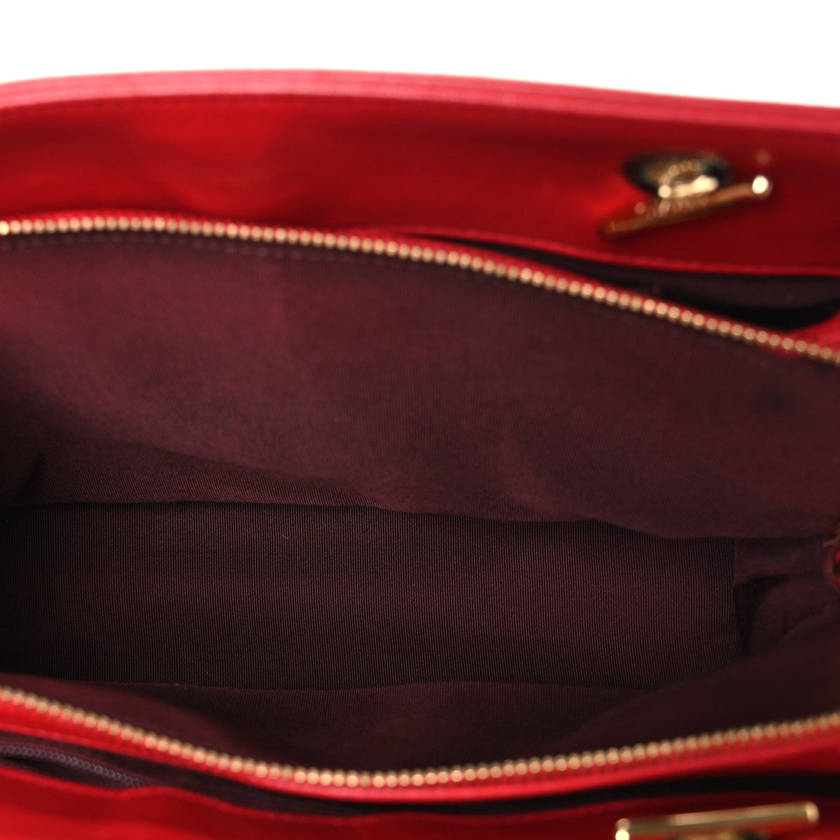 Sheepskin Quilted Small Mademoiselle Vintage Shopping Tote Red