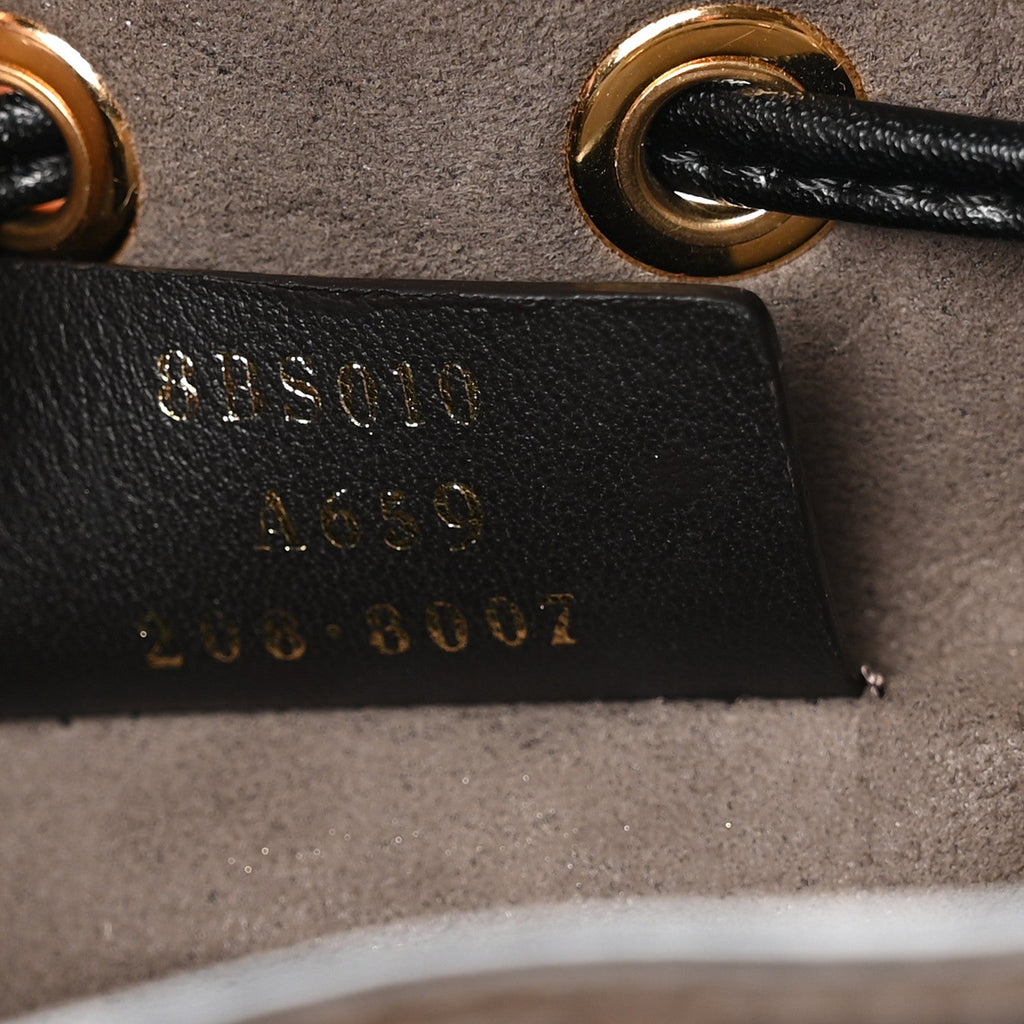 Vitello Liberty F is Fendi Bi-Color FF 1974 Embossed Mini Mon Tresor Bucket Bag Maya Black