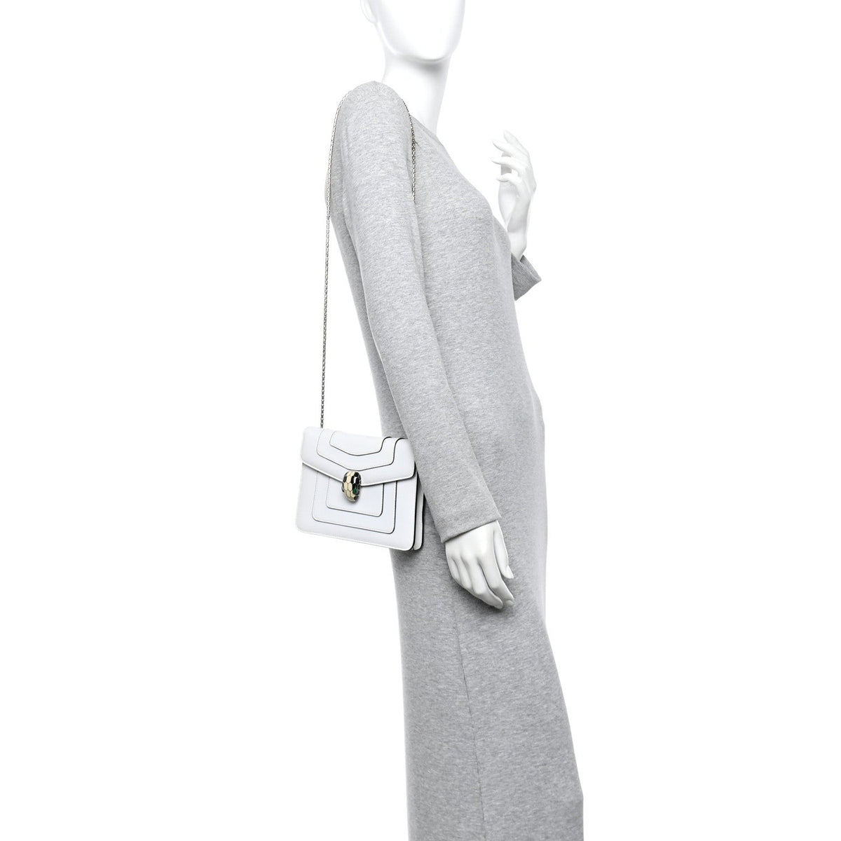 Calfskin Small Serpenti Forever Crossbody Bag White Agate