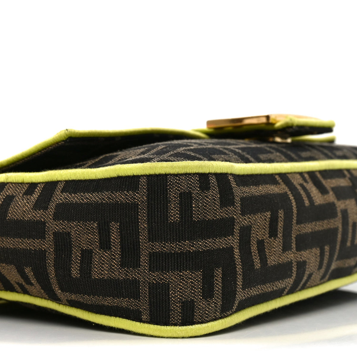 Fabric Jacquard FF 1974 Large Baguette Tobacco Moro Giallo Fluo