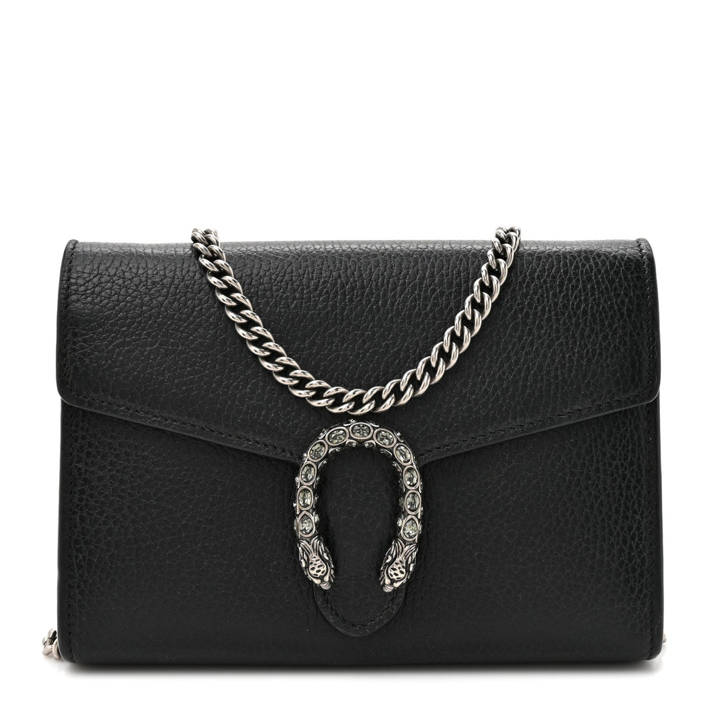 Calfskin Mini Dionysus Chain Wallet Black