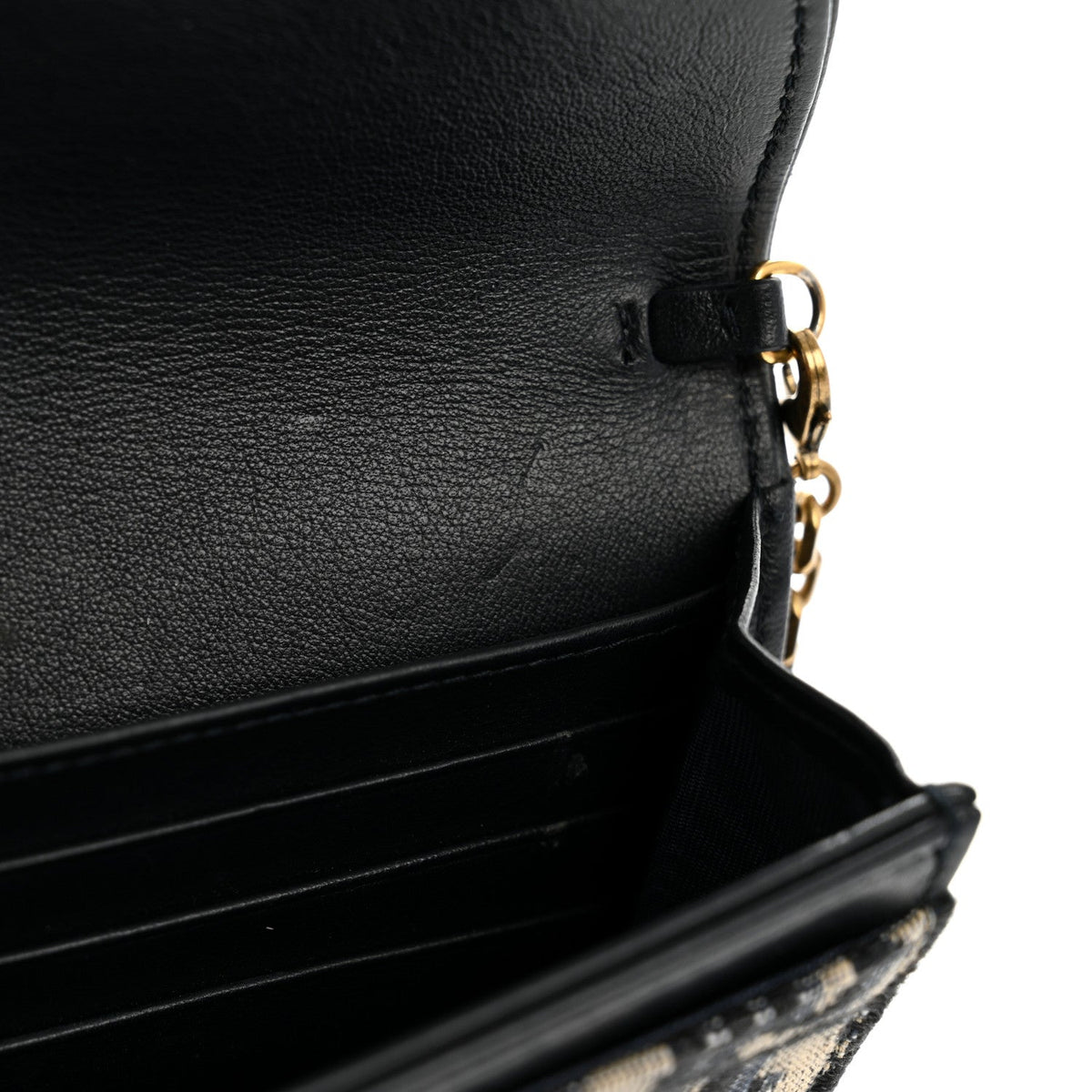 Oblique Saddle Chain Long Wallet Blue